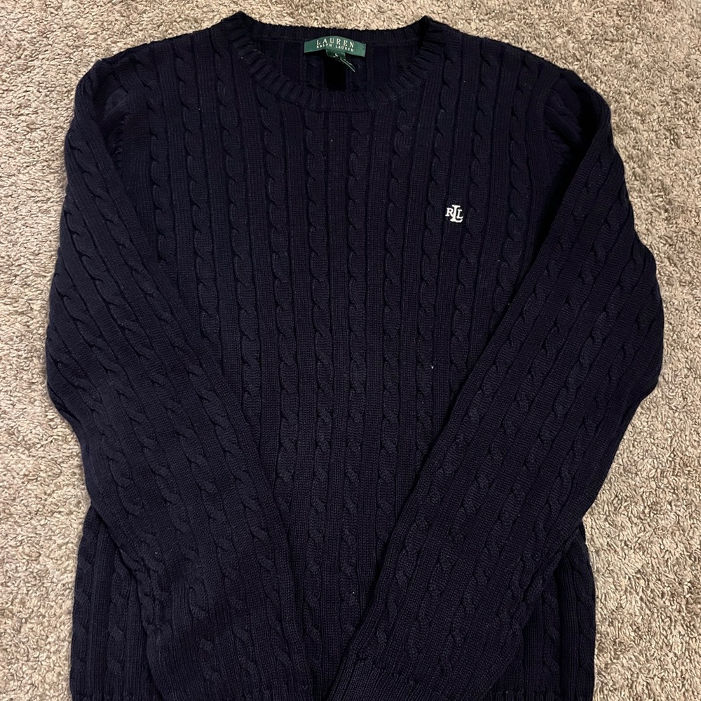 Ralph Lauren Dark Blue Cable Knit Sweater